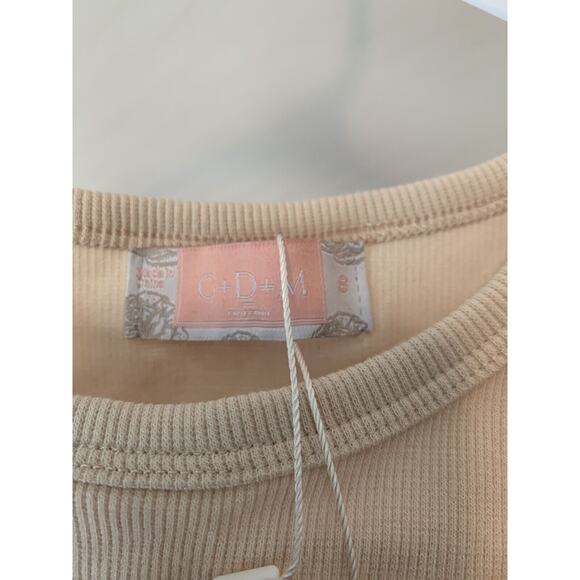 NWT C+D+M Ribbed Cropped Tank-HYQ-036-Tan - Picture 7 of 7